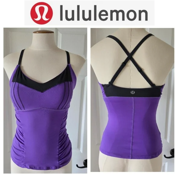 Lululemon Purple & Black Strappy Tank - Picture 1 of 3